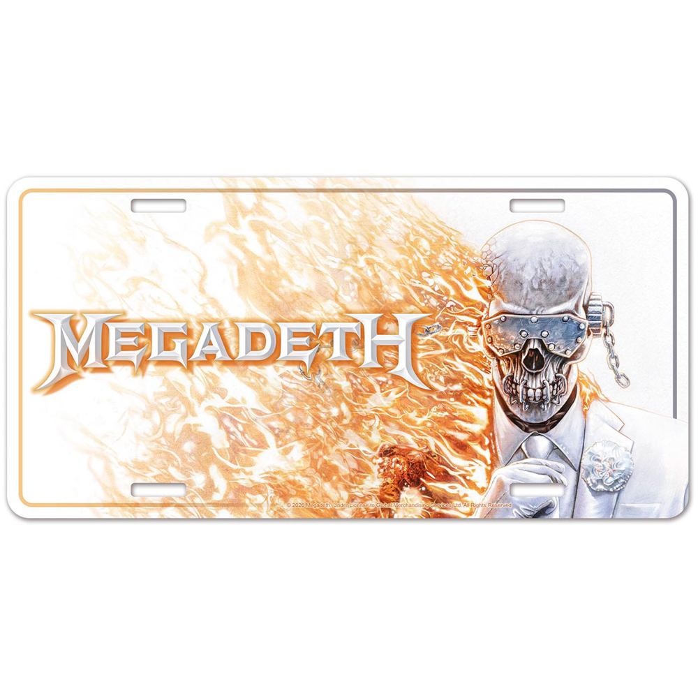 Megadeth - Megadeth Metal Wall Sign - White/Orange